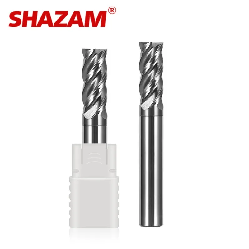 Shazam hrc68 4-Flöten-Balchas und Beschichtung ungleicher Spiral-Schaft fräser Wolframstahlkarbid-Flach fräser für CNC-Fräs werkzeuge