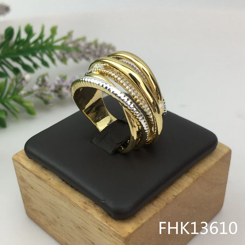 

Yuminglai Premium Luxury Ladies Party Ring Gold-plated Silver gold-plated two-tone ring free shipping gifts FHK13610