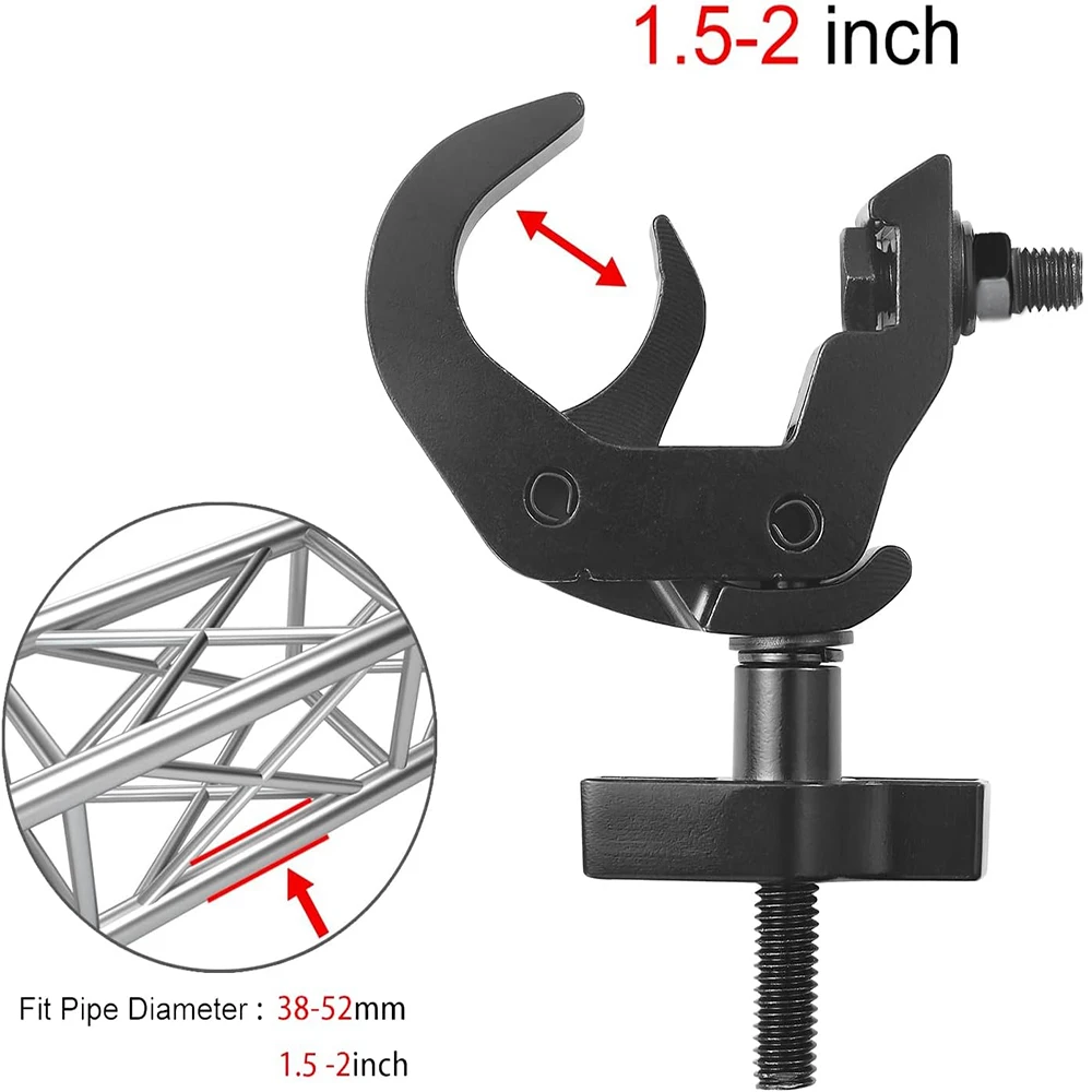 1/4pcs Heavy Duty Clamp Hooks Adjustable stage Lamp Hooks Aluminum Premium Pro Truss Clamps for Use on 35mm-68mm Trusses 250 KG stage light hook