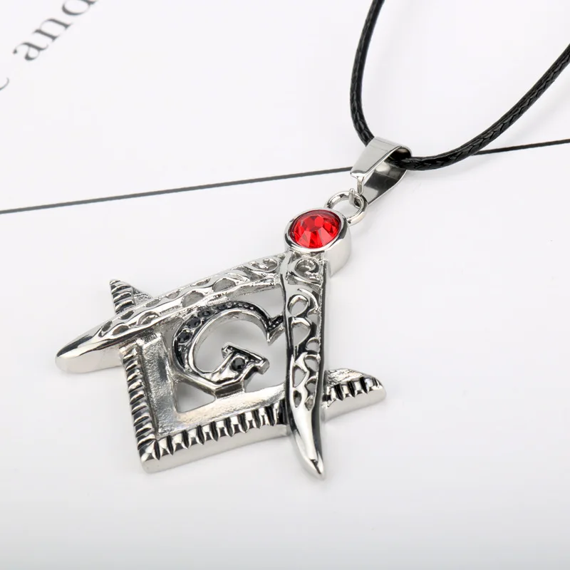 

New Stainless Steel Necklace Fashion Crystal Jewelry Charm Mason Iced-out Pendant Hip Hop Chain Necklace for Women Men