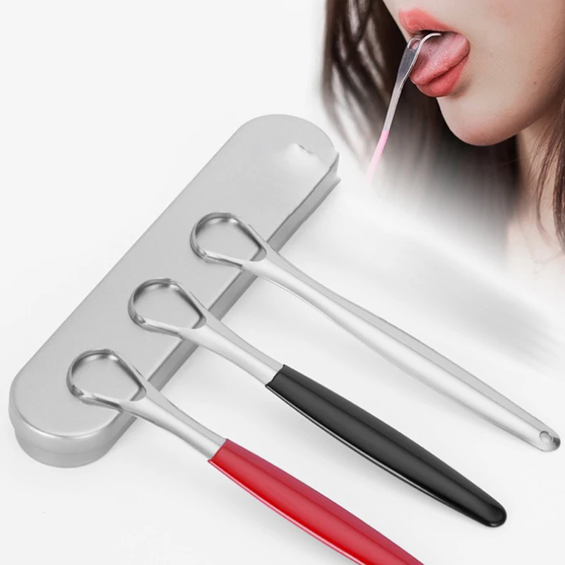 

Tongue Scraper Stainless Steel Oral Tongue Cleaner Medical Mouth Brush Reusable