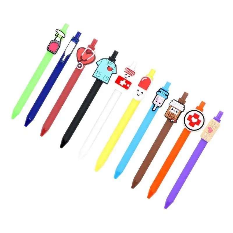 31BA 6/10/12x/Set Druckkugelschreiber Pen Nurse Pen 1,0 mm Schreibstift Lustiger Cartoon-Stift für Doktoranden – Detail 9
