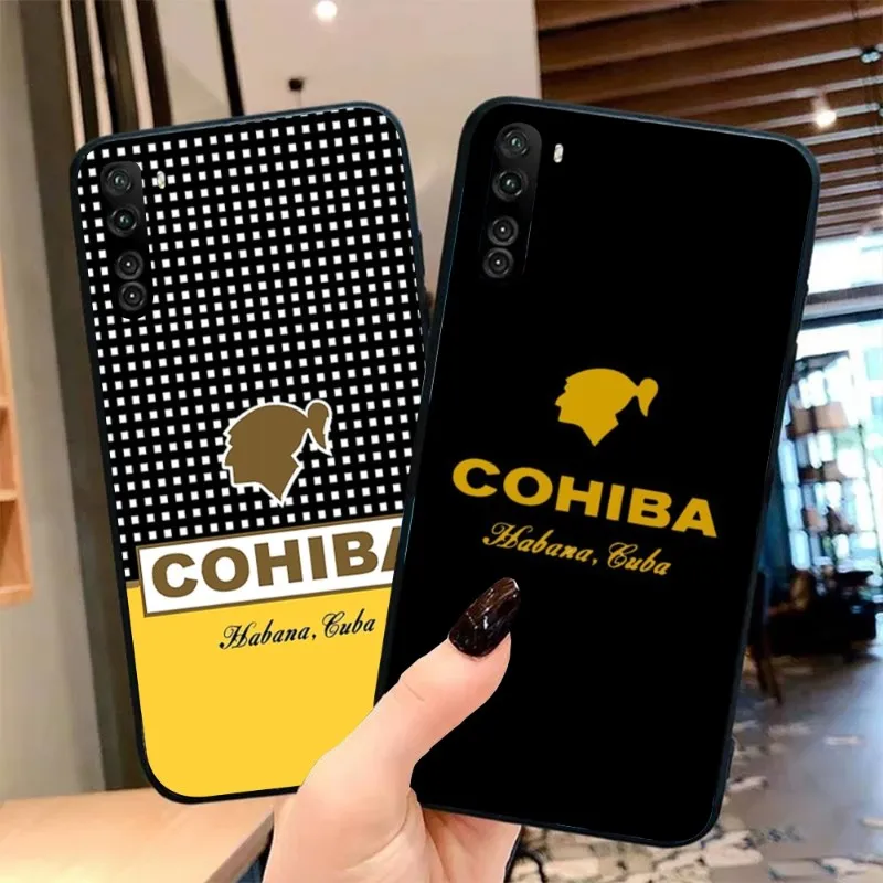 C-Cohiba Custodia Per Telefono Di Lusso Per Oppo Find X5 X3 X2 A93 Reno 8 7 Pro A74 A72 A53 Cover Morbida Nera Funda Shell