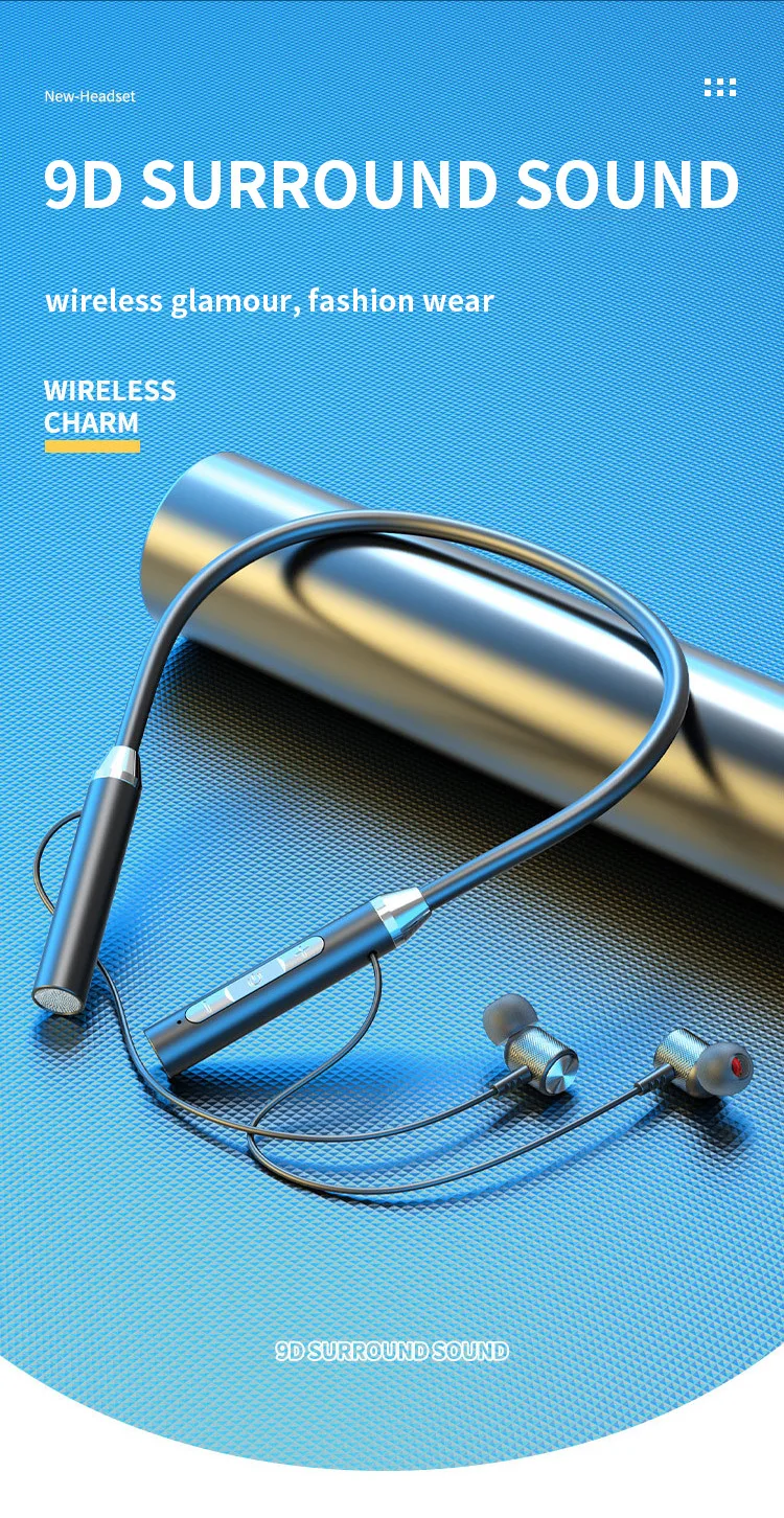 Wireless Bluetooth Headphones In-ear Neckband Sports Headset_voghion.com