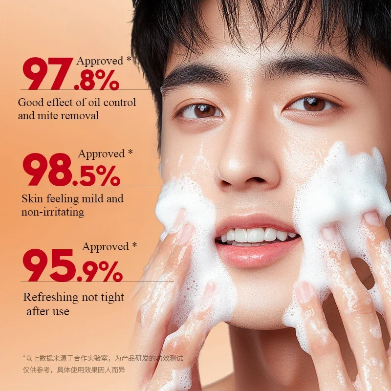 500ml Oil Control Hydration Face Washing Men's Sulfur Oil Control Cleanser Shrink Pores Exfoliating Facial Cleanser 3