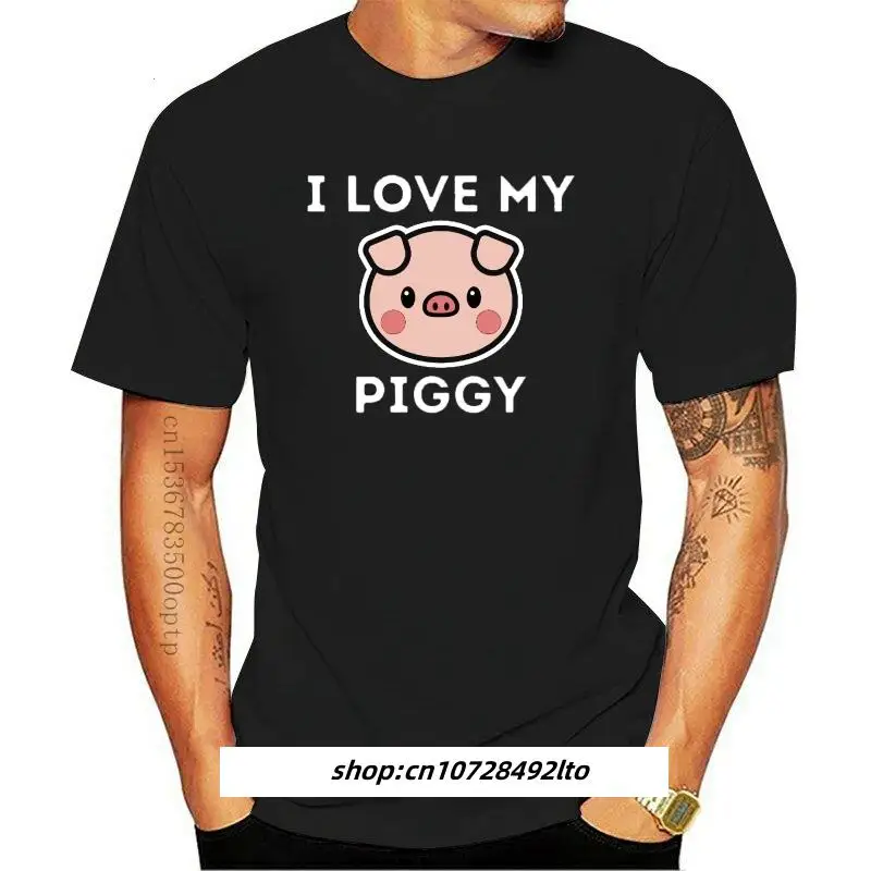 

Новая мужская футболка I Love My Piggy Shirt, забавная женская футболка с изображением свиньи (2)