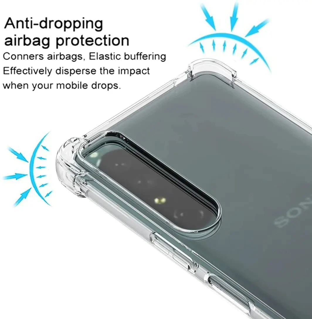 Premium Shockproof Clear TPU Airbag Case for Sony Xperia Smartphones