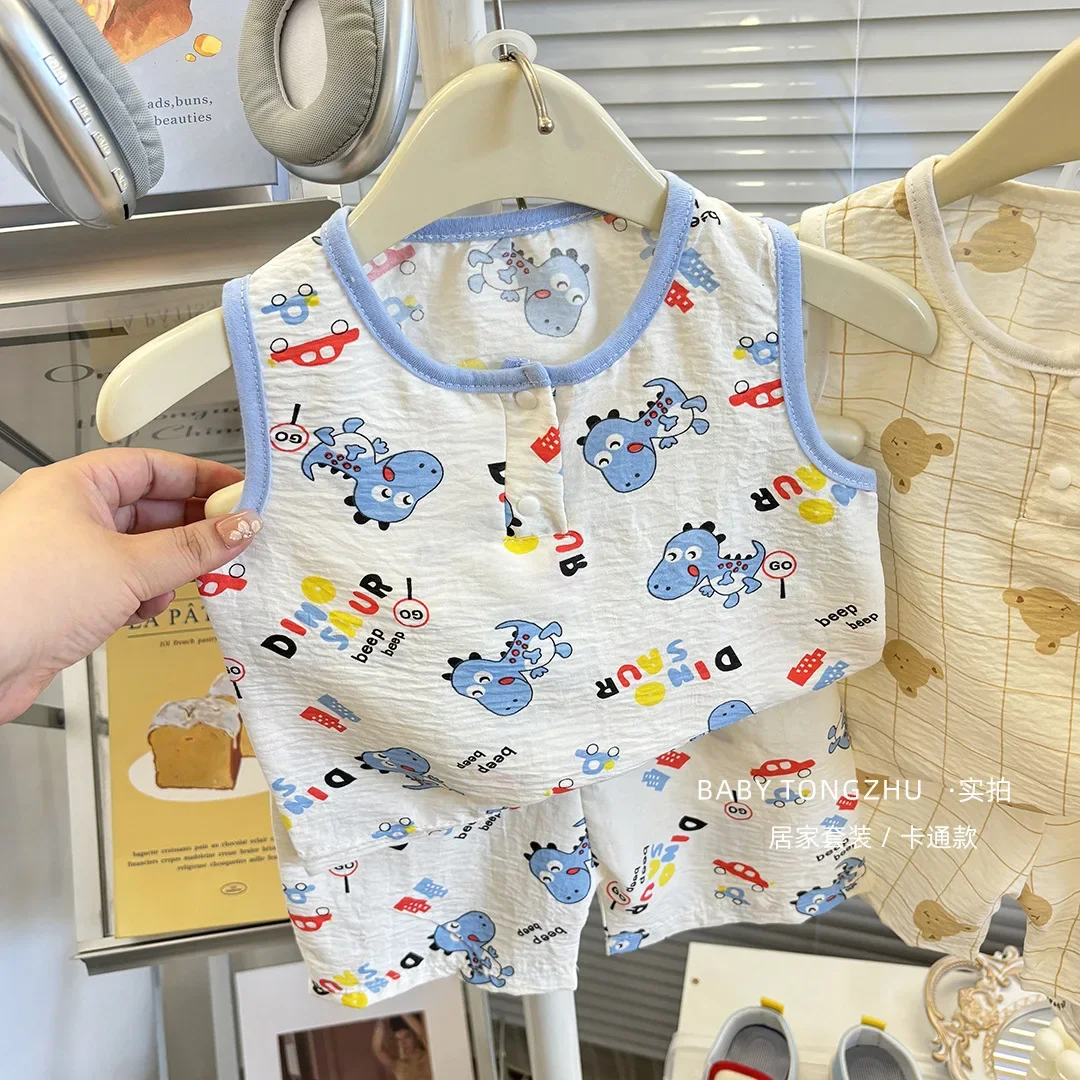 Two Pieces Set For Boys and Girls New Summer Korean Version Baby Casual Vest Shorts 5