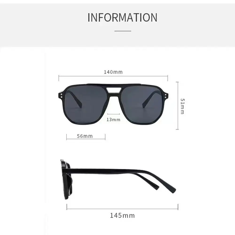 Retro Black Sunglasses Anti UV Protection for Men Women