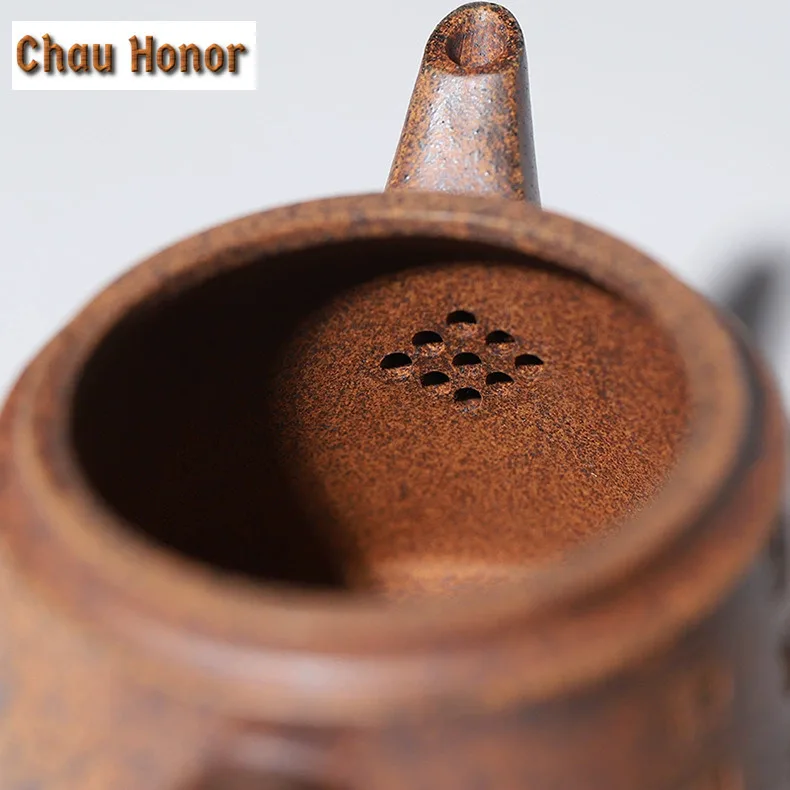 270ml Exquisite Yixing Purple Clay Teapots Handmade Golden Bell Pot Raw Ore Section Mud Tea Infuser Kettle Zisha Tea Set Gifts