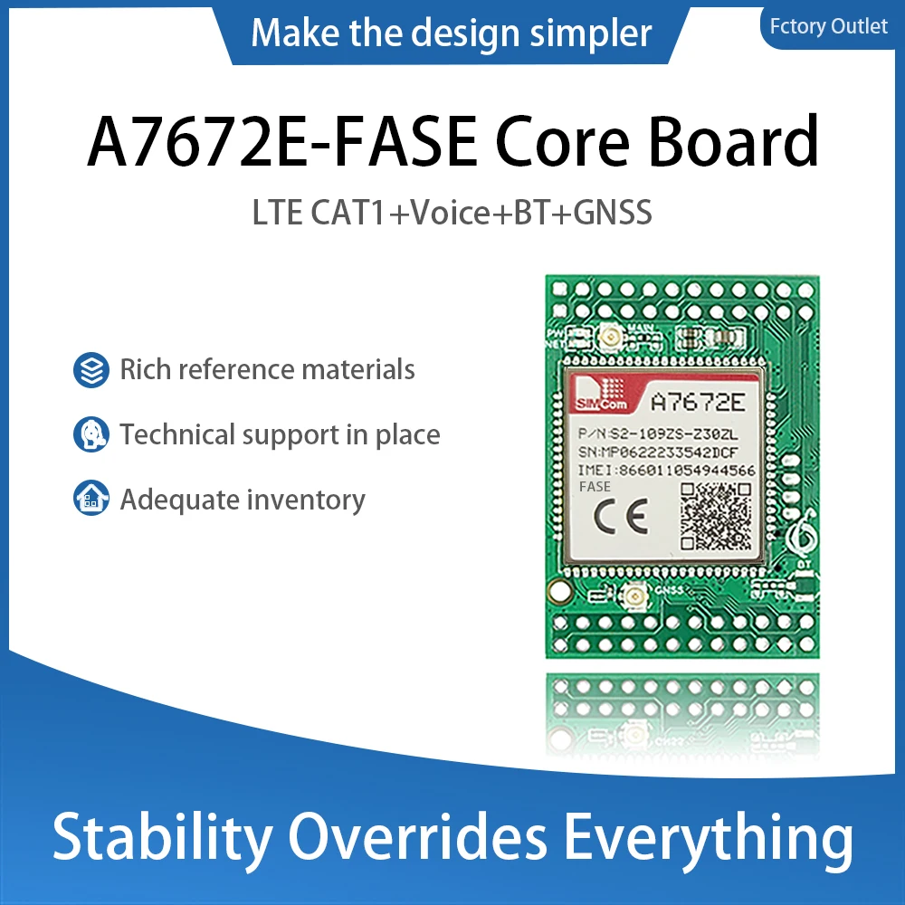 

SIMcom A7672E-FASE CAT1 Core Board, поддержка данных + GNSS + voice