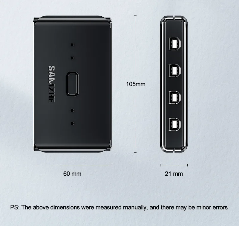 SAMZHE 4-Port USB2.0 Hub USB-Schalter Druckerverteiler Zwei Computer teilen sich ein USB-Gerät 4 Eingänge 1 Ausgang USB-Splitter – Detail 16