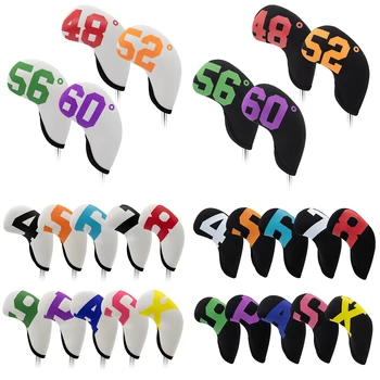 4/10Pcs Golf Irons Cover Wedges Club Protector Headcover Golf Headcover Golf Accessory New High-end Diving Material 1