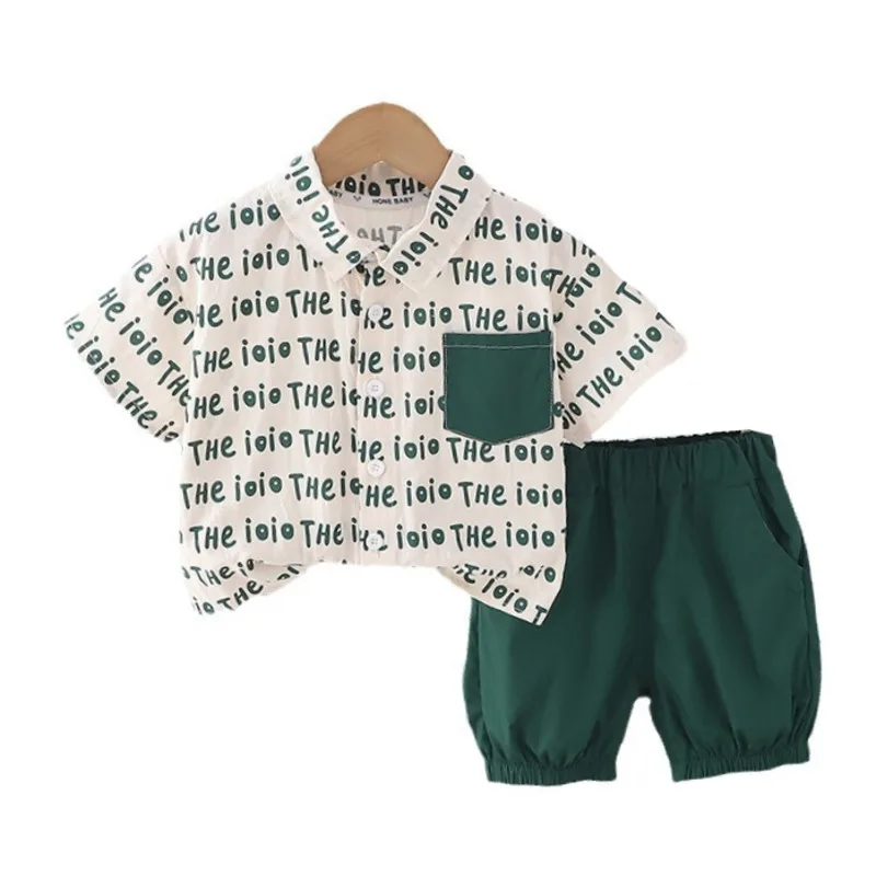 

New Summer Baby Clothes Suit Children Boys Casual Letter Shirt Shorts 2Pcs/Sets Kids Outfits Toddler Costume Infant Tracksuits