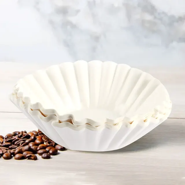 50/100Pcs Paper Filters Replacement White Coffee Paper Pod Basket Coffee Filters Disposable for 8-12 Cup Coffee Makers