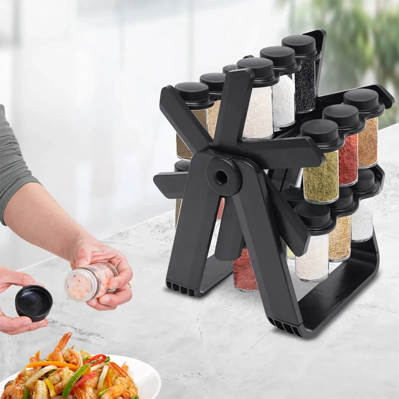 Spice Rotating Rack (18 pcs bottles) | طقم بهارات دوار – Nashtare Shop