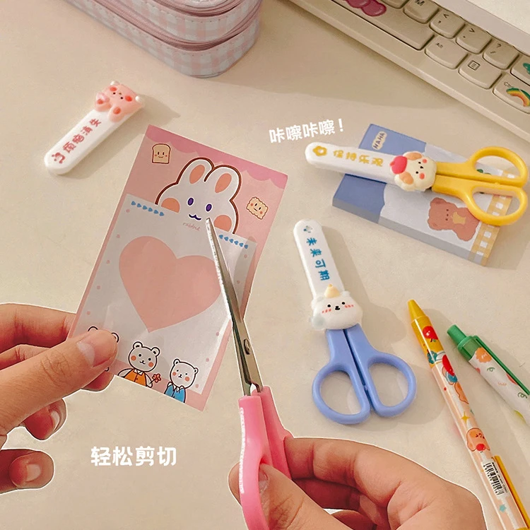 New Arrival Kawaii Portable Mini Art Scissors Household Multifunctional  Hand Stainless Scissors School Stationery