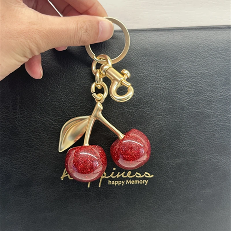 Yowfond Kirsch-Schlüsselanhänger - Glitzerndes Accessoire Für Taschen & Mehr