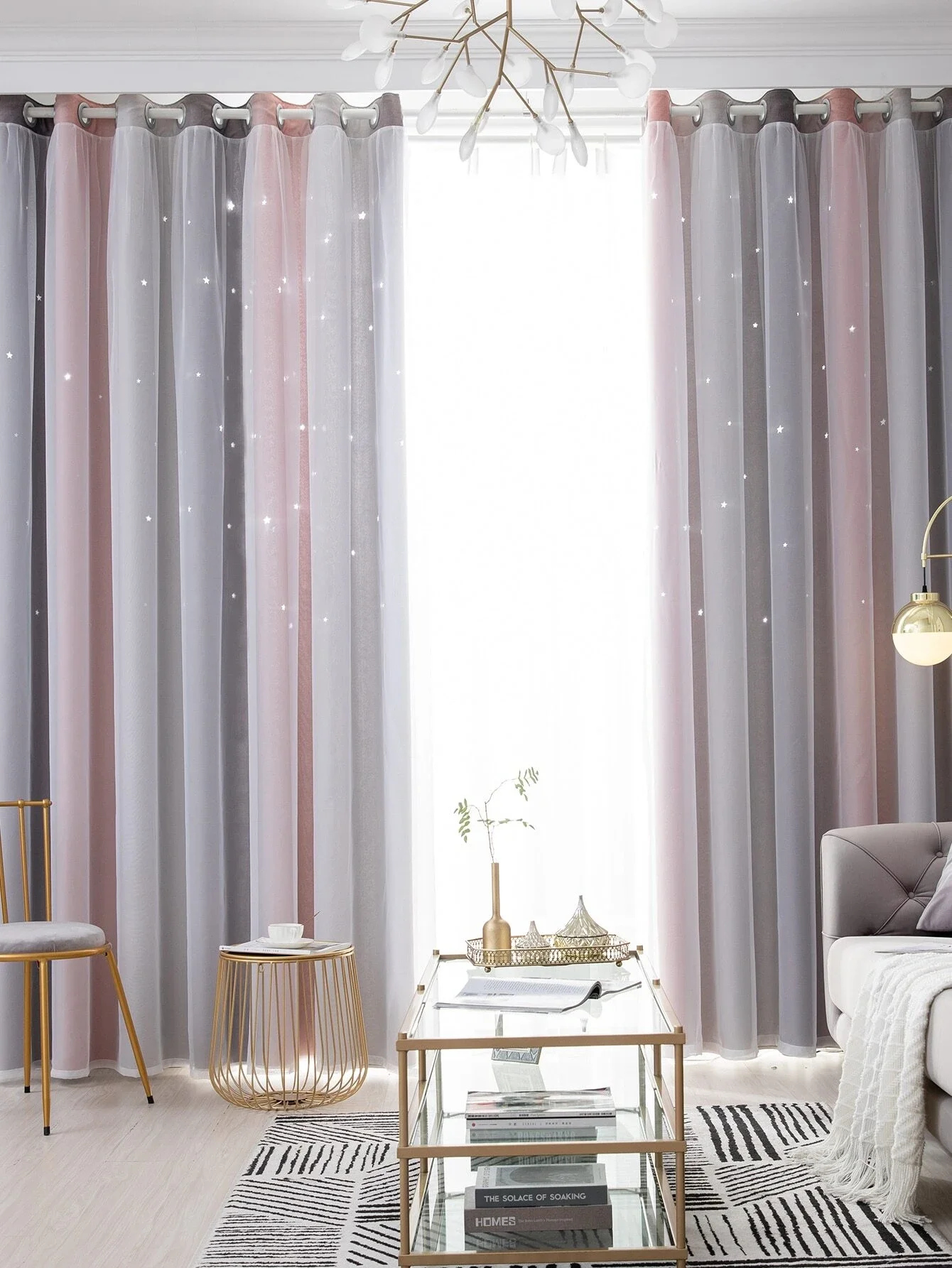 Blackout Kids Curtains for Bedroom Thermal Insulated Silver Twinkle Star Curtains for Boys Antique Grommet Top Window Treatment