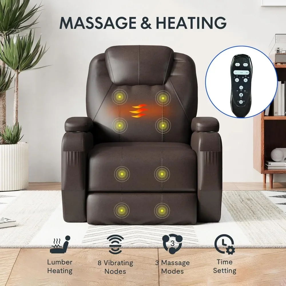 Power Lift Recliner Chair for Elderly,PU Leather Lift Chair Sofa w/Cup Holders, Side Pockets for Living Room Bedroom
