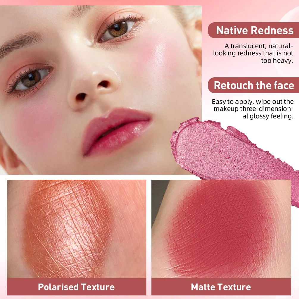 Cheek Bronzer Face Rouge Blusher Cream Natural High Color Rendering Brightening Skin Tone Lasting Multi-function Blush Stick New 5