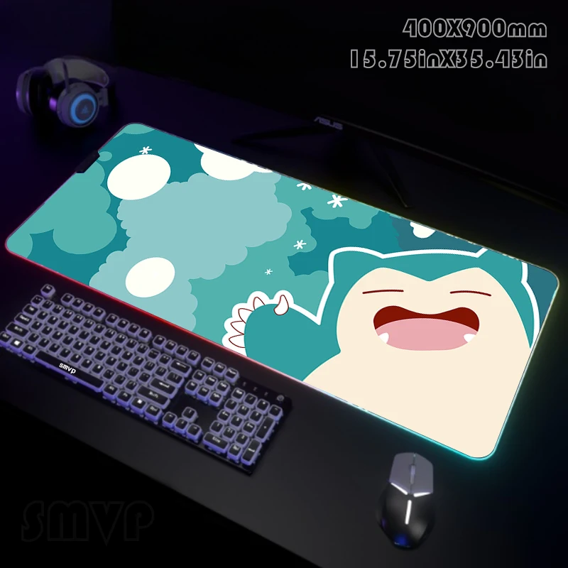 

Cute RGB Gaming Mousepad Big LED Gamer Mousepads PC Desk Mat Luminous Mouse Pad Large Keyboard Mats Table Rug With Backlit