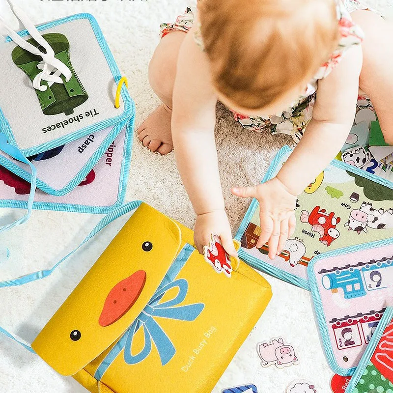 

Busy Board Montessori Cloth Story Sensory Toddler Books Washable Early Learning Education Habits Knowledge Develop Toys