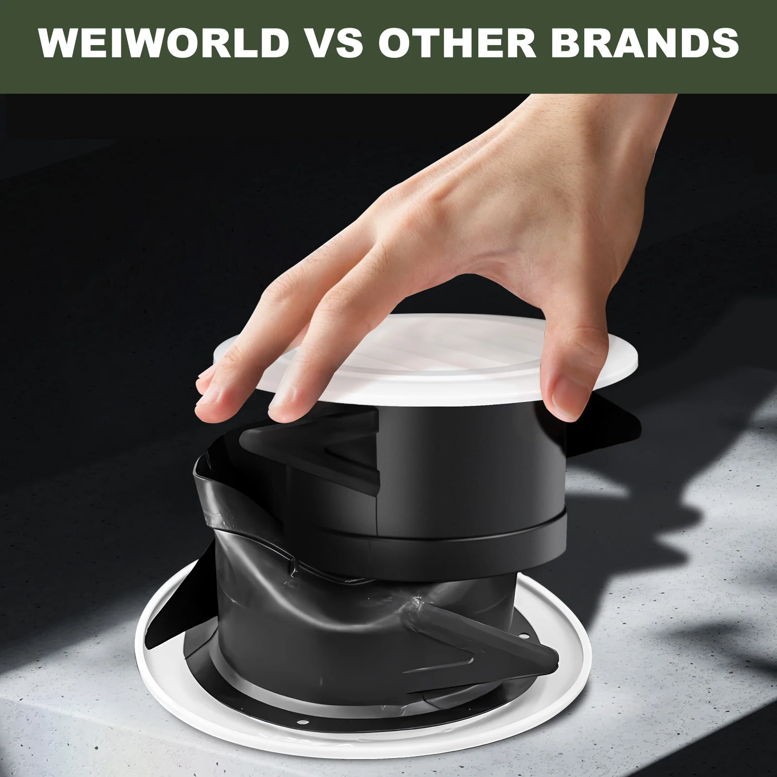 Description Picture 6 of itemAdjustable Air Ventilation Cover Round Ducting Ceiling Wall Hole Abs Air Vent Grille Louver Kitchen Bath Air Outlet Fresh System