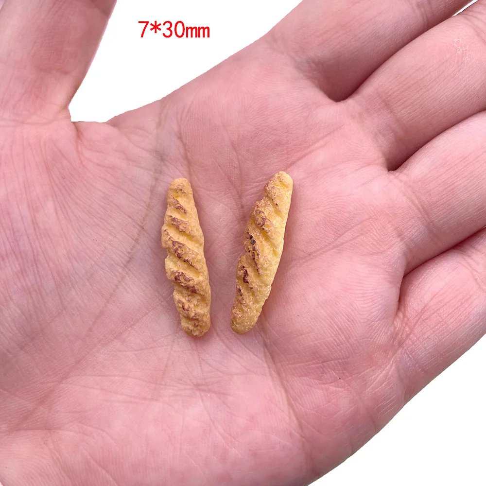10Piece Flat Back Resin Cabochon Artificial Miniature Fake Food Bread DIY Embellishment Scrapbooking Decoration 7*30mm