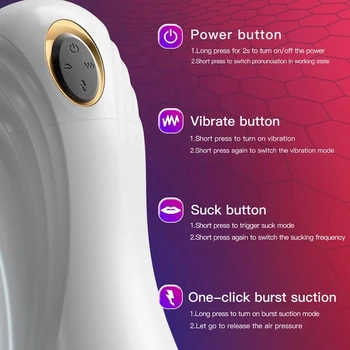 Automatic Sucking Male Masturbator One Click Orgasm with 5 Suction & 10 Modes Vibration Real Vaginal Pussy Oral Adult Sex Toy 4