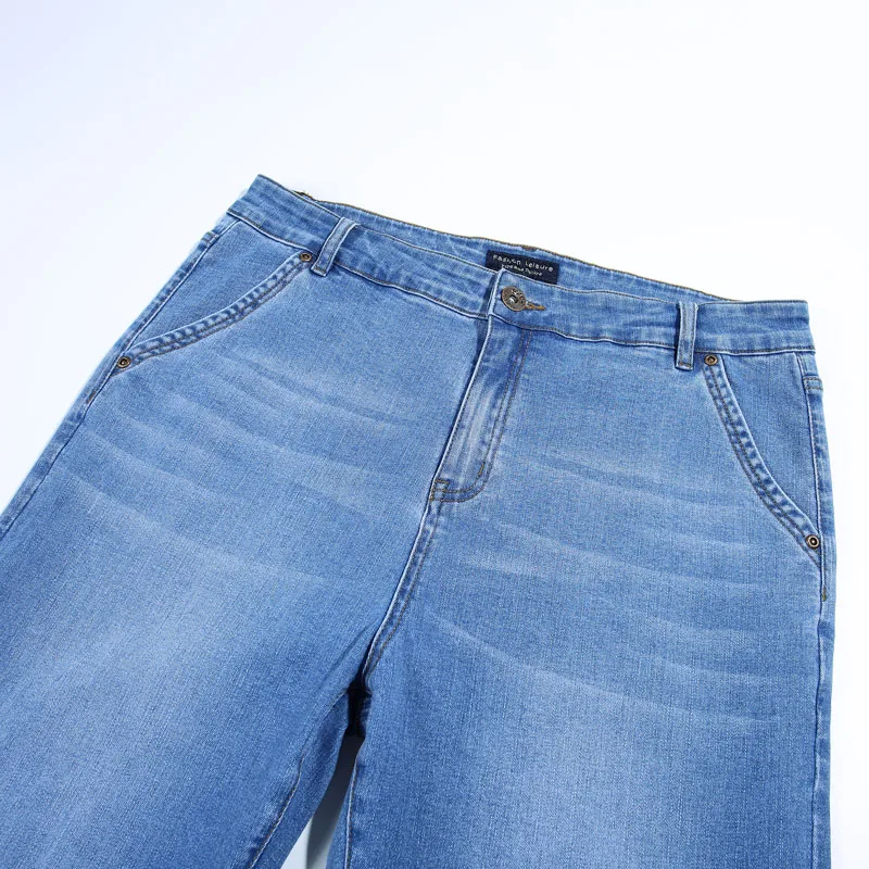 2024 New Men's Spring Autumn and Summer Thin Wide-Leg Jeans Business Casual Straight Pants Light and Dark Blue 3