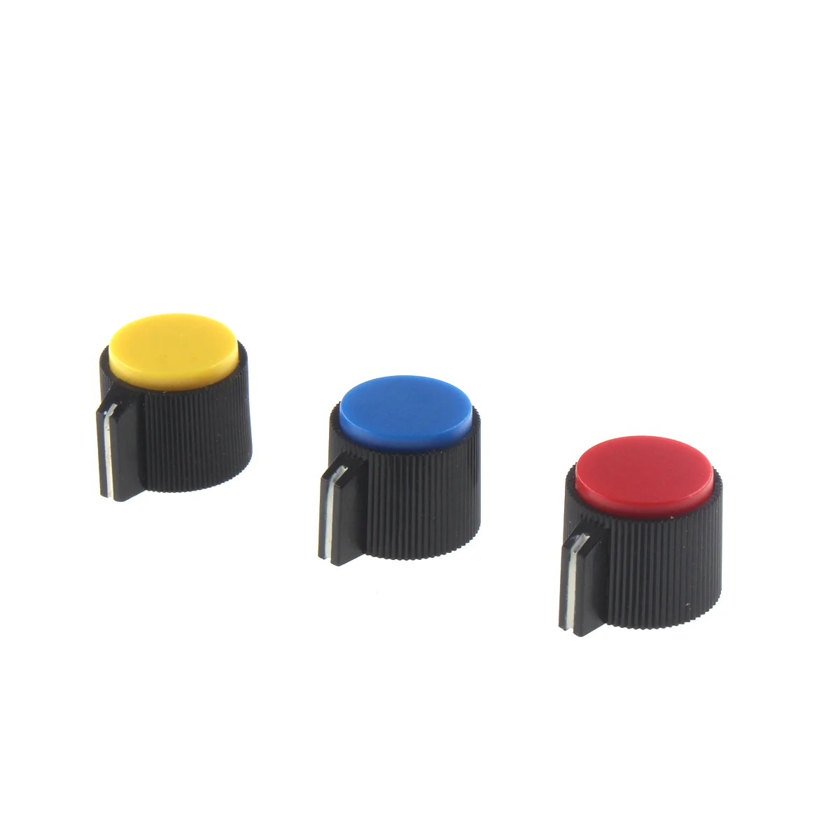 5PCS Potentiometer bakelite knob KN113 copper core screw fixed inner hole 6mm adjusting cap yellow top knob of welding machine