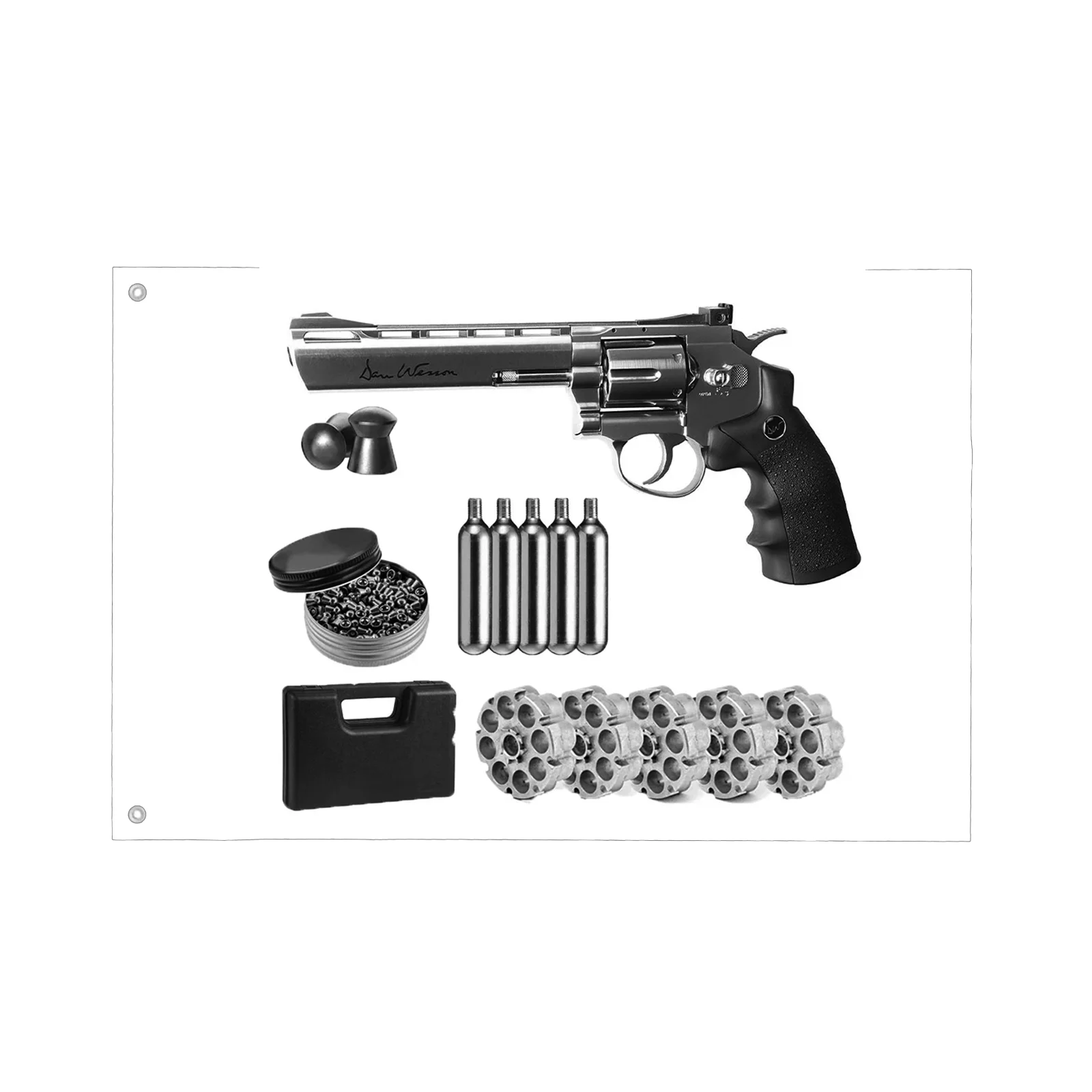 

Best Selling Anaconda 357 Classic Revolver, Carbon Dioxide Bullets and A Pack of 500 Carat Lead Bullets Pattern -20x30cm Flags