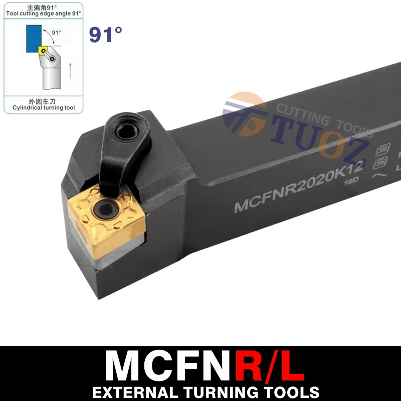 

TUOZ External Turning Tool MCFNL3232P12 MCFNR3232P12 MCFNR3232P16 MCFNR 3232P19 32MM Turning Lathe Tool Holder for CNMG Inserts