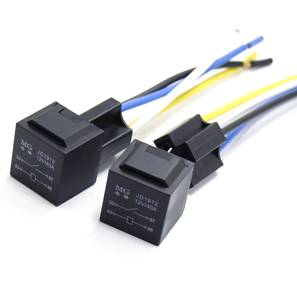 

A set of Waterproof Auto Relay With Relay Socket 12V 40A 4Pin Car Control Device High Capacity Switching DC