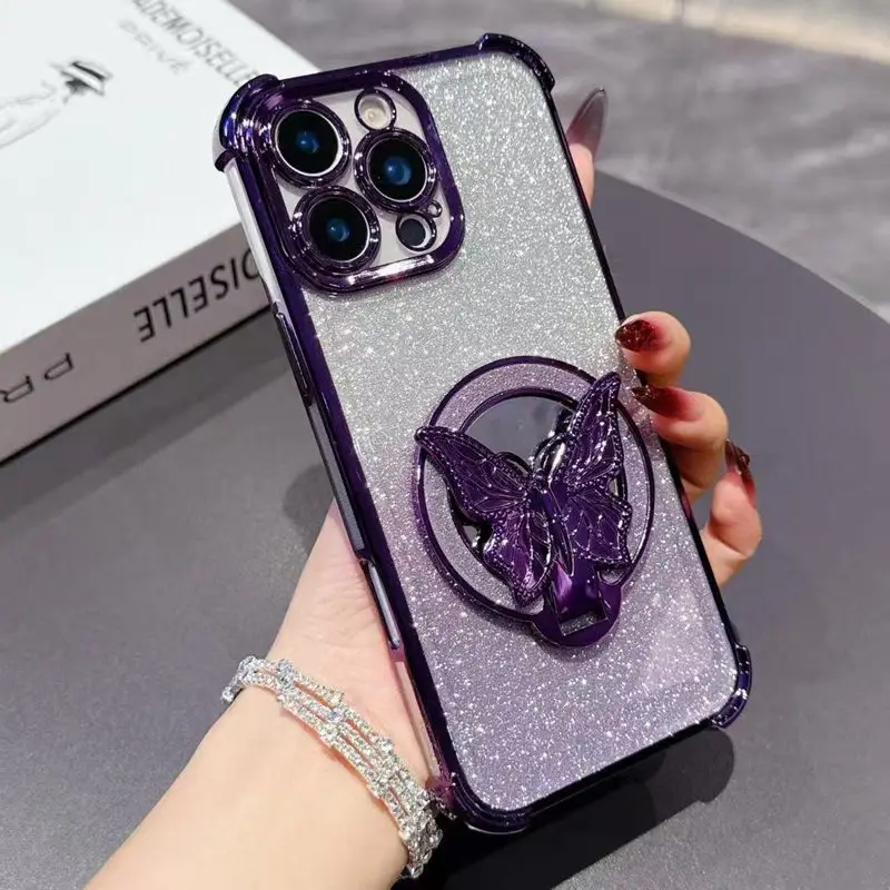 Shockproof Mirror Butterfly Phone Case - Elegant and Durable Protection Cover