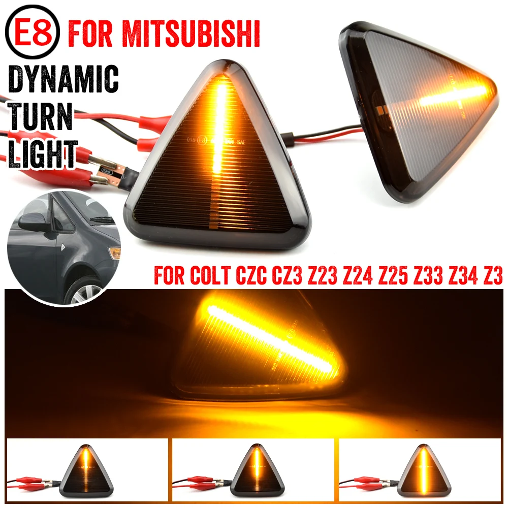 

Для Mitsubishi Colt CZC CZ3 Z23 Z24 Z25 Z33 Z34 Z3 2004-2012, светодиодный динамический поворотник, боковой маркер, зеркальный мигающий индикатор