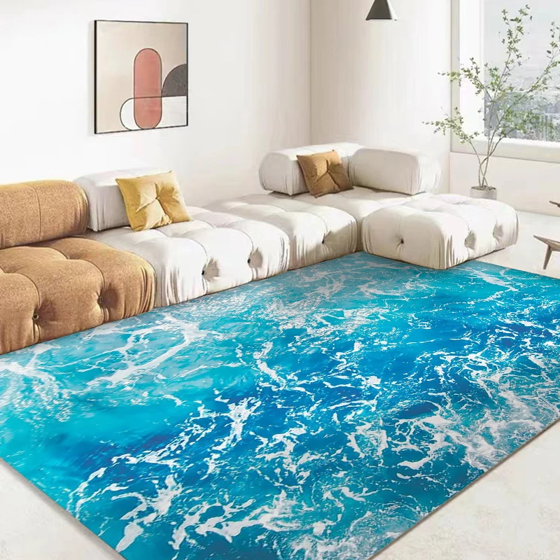 15 Sizes 3D Ocean Sea Water Rug Sea Carpet for Living Room Non