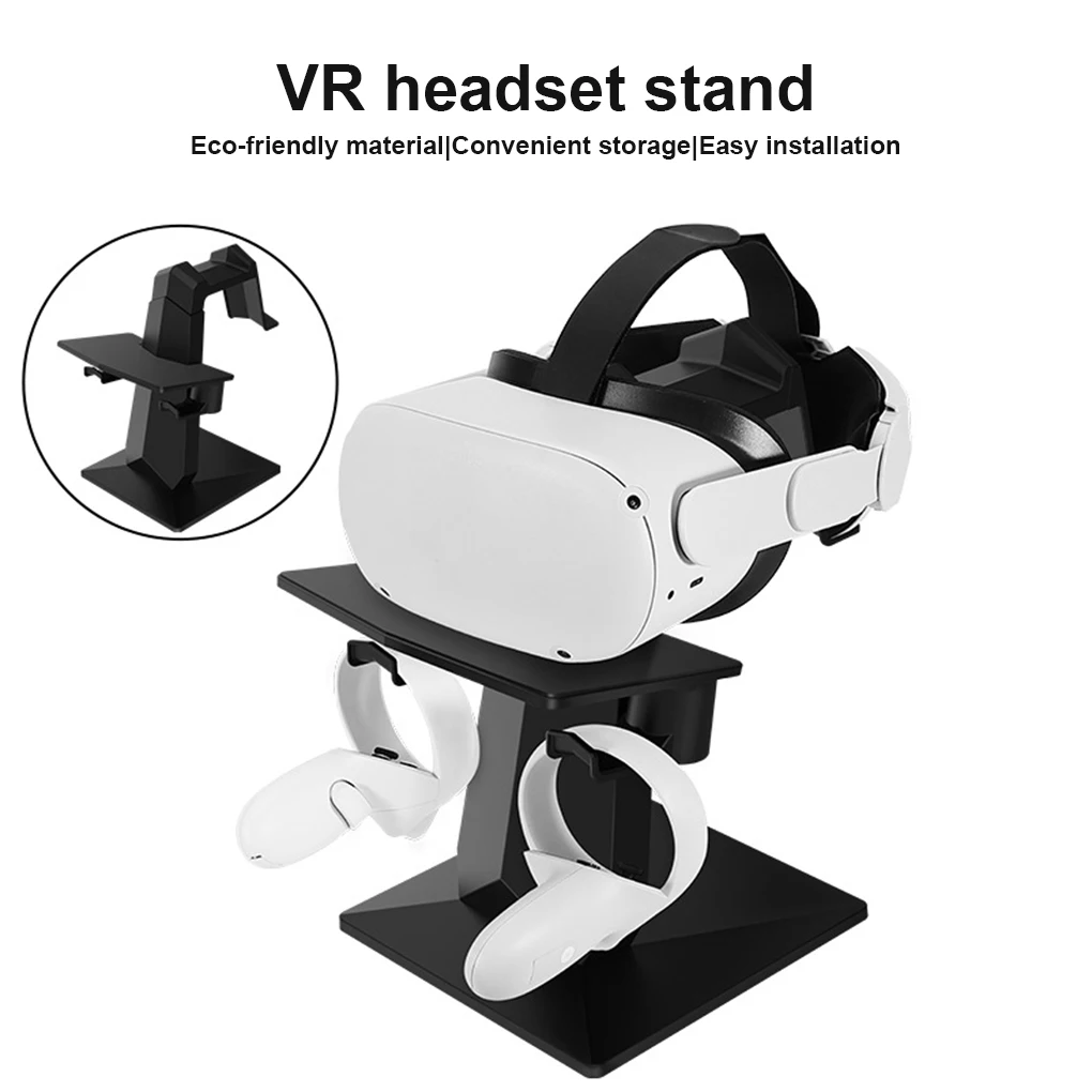 Upgraded VR Stand Headset Display And Controller Holder Mount Supports Supplies Replacement for Oculus Quest/Quest 2/Rift S