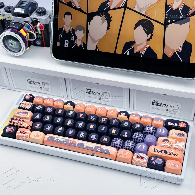 애니메이션 KARASUNO 키캡 하이큐 키캡 세트 Chreey PBT MOA 키캡 승화 기계식 키보드 캡 ANSI MX 스위치용