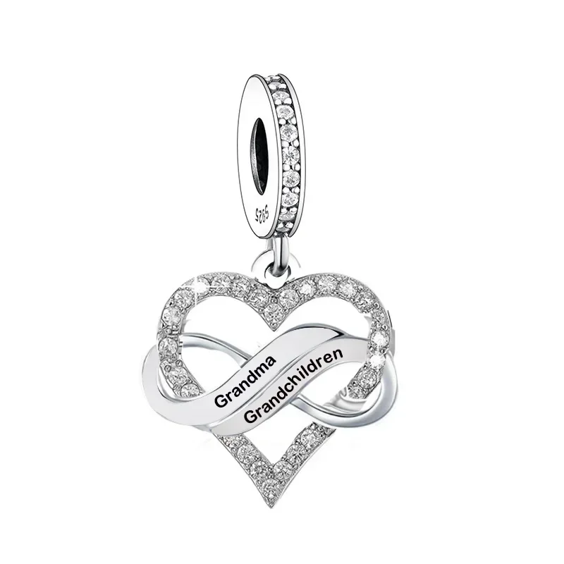 Fit Original Pan Charm Bracelet 925 Silver I Love You Forever Grandma Bead For Making Women Grandma Grandson Berloque 2024 DIY 4