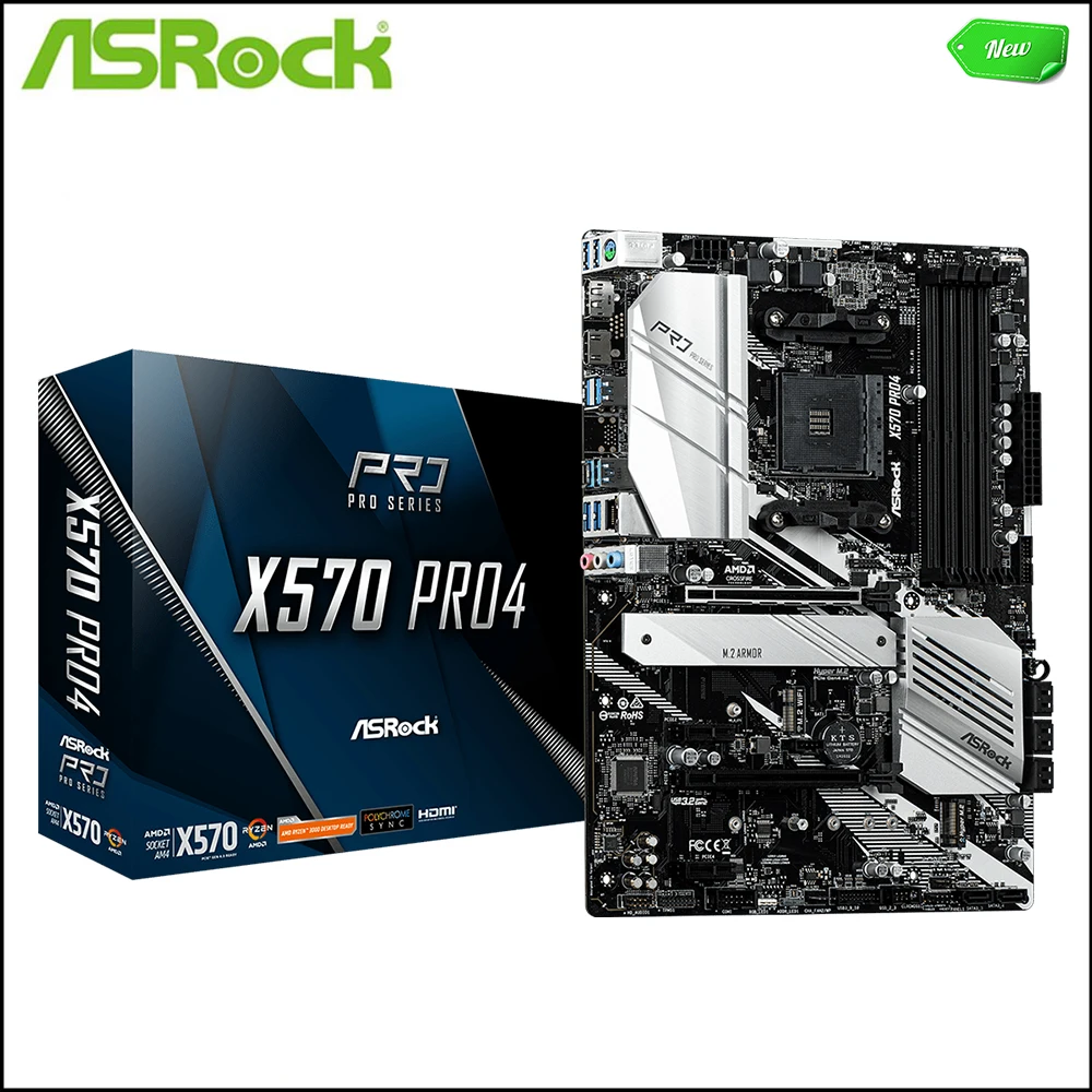 

NEW For ASROCK X570 Pro4 Motherboards Socket AM4 DDR4 128GB For AMD X570 Desktop Mainboard M,2 NVME USB3.0