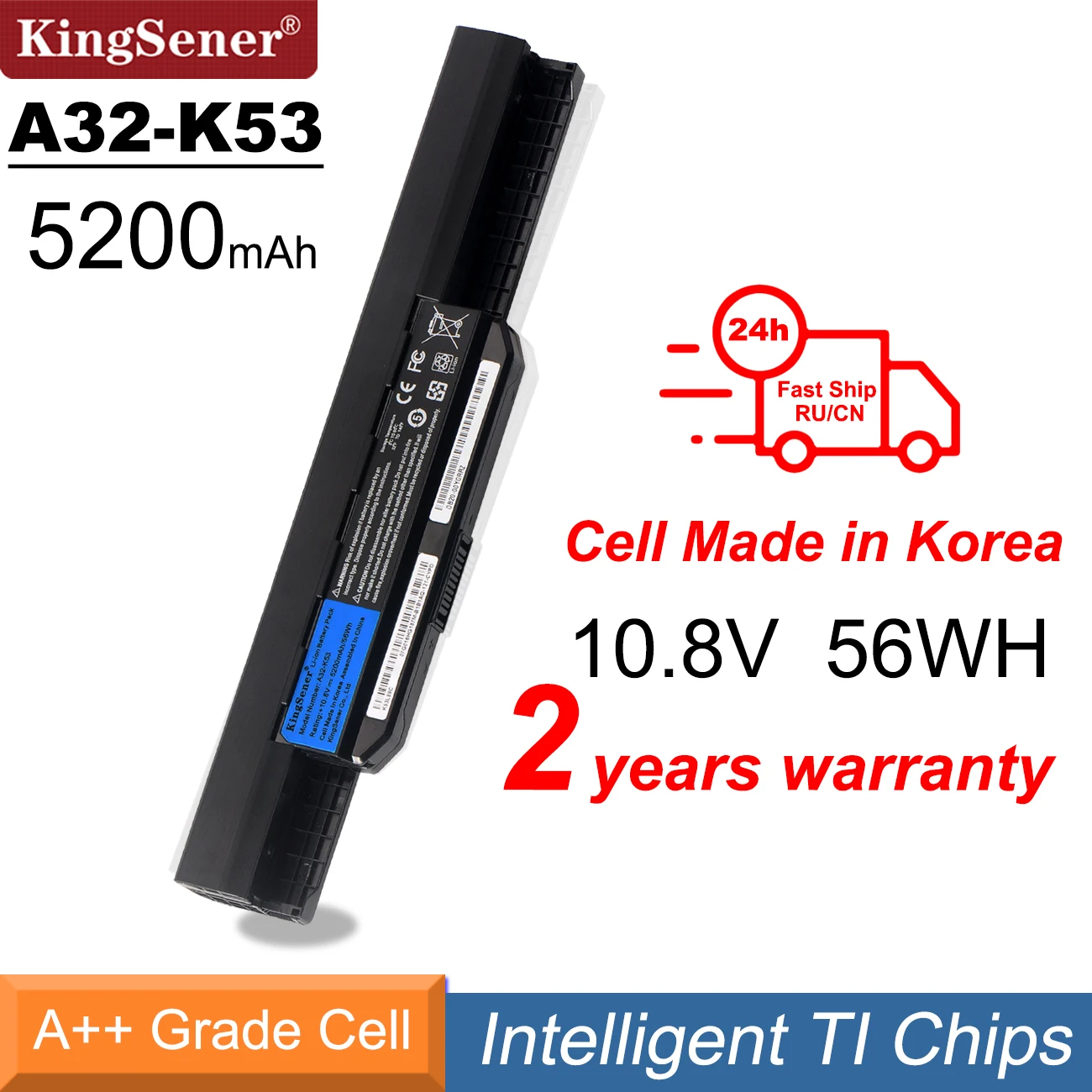 Kingsener-bateria do Portátil para Asus 5200mah A32-k53 K43 K43e K43j K43s K43sv K53 K53e K53f K53j K53s K53sv A43 A53s A53s