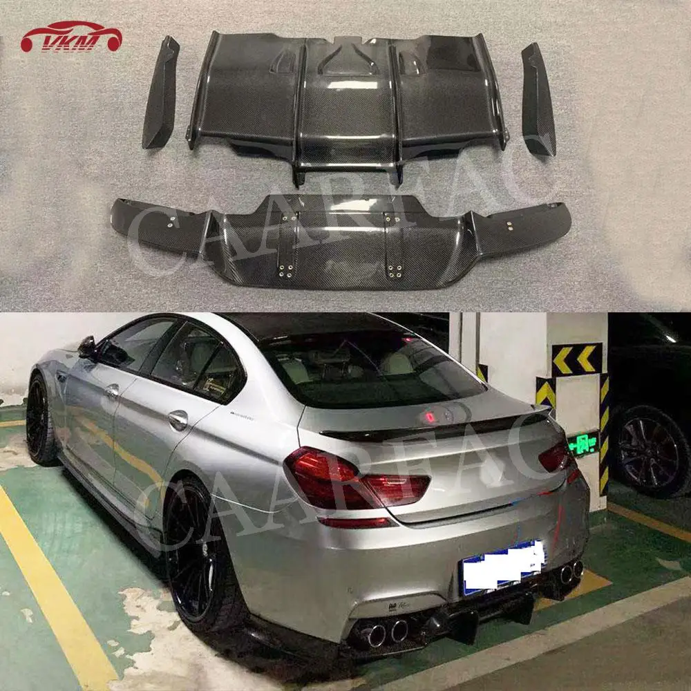 

Carbon Fiber Rear Bumper Lip Diffuser Splitters for BMW 6 Series F06 F12 F13 M6 M Sport 2012-2016 PSM Style Bottom Guard Plate