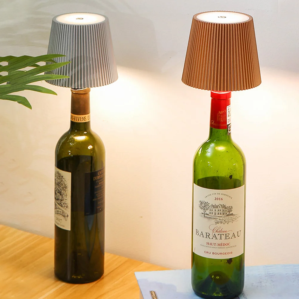 Wireless Bottle Lamp 3 Level Brightness Touch Lamps for Nightstand Rechargeable Lamp Cordless Table Lamps For Bedroom Bar