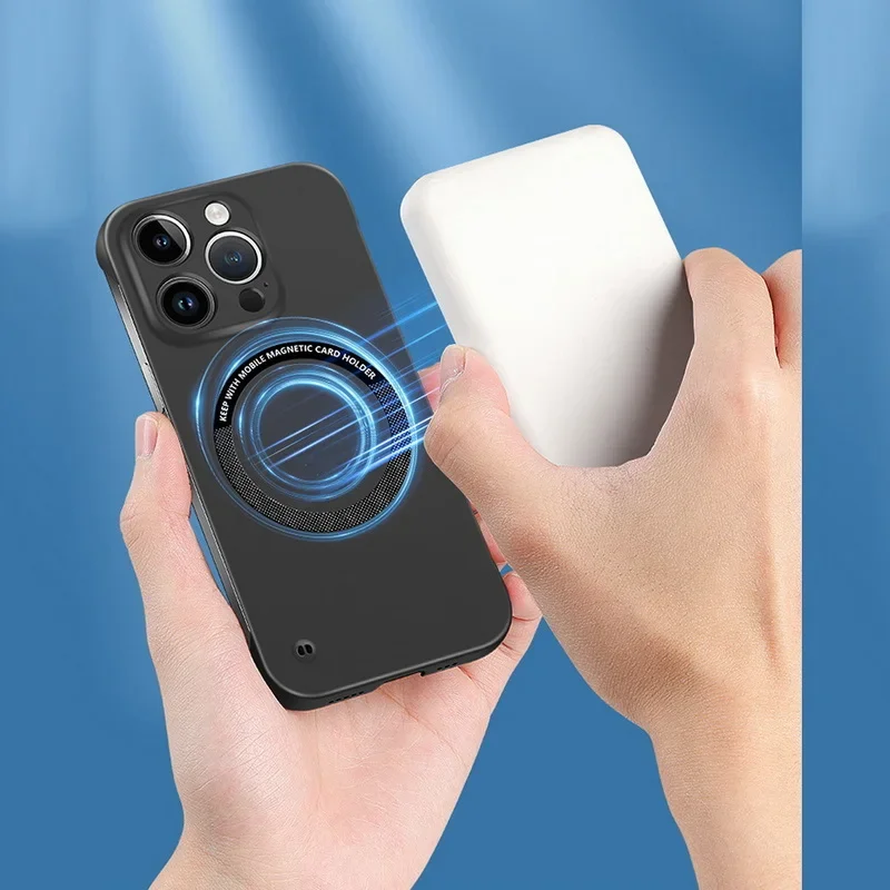 Magnetic Frameless Phone Case with Magsafe Wireless Charging Compatibility