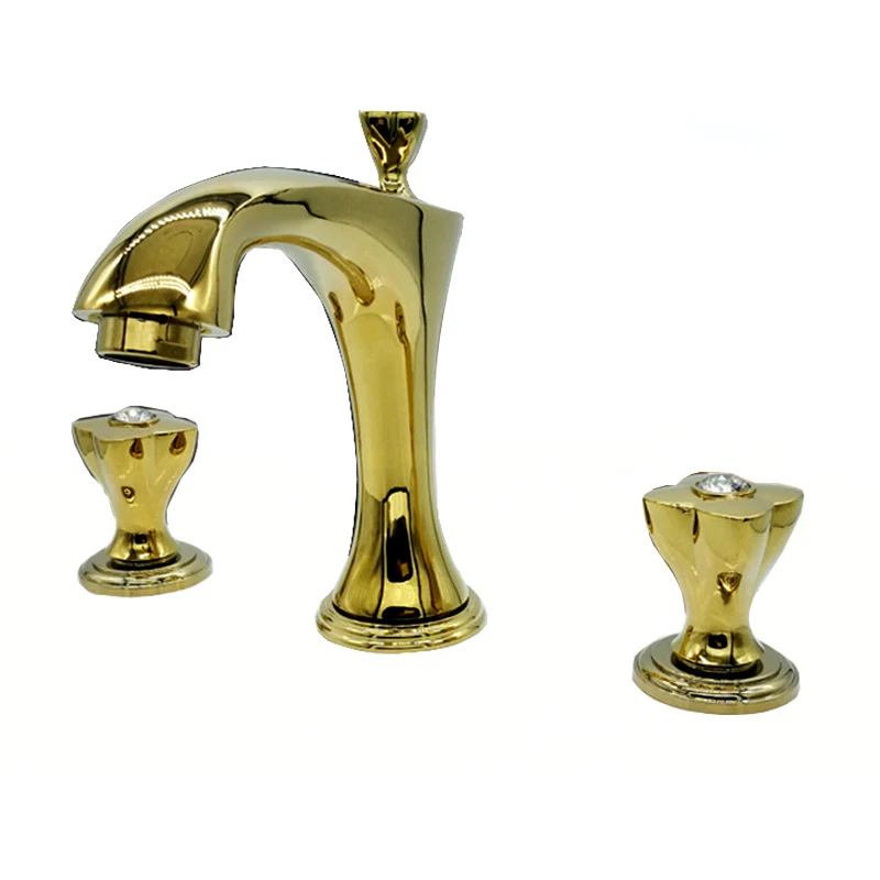 

NEW Golden American bathroom cabinet basin faucet three-piece single-hole hot and cold faucet bathroom countertop faucet