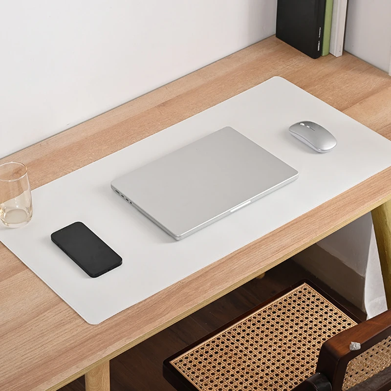 White Mousepad Portable Mouse Pad Large Gaming Waterproof Non-slip PU Leather Desk Mat Computer Keyboard Desk Pad