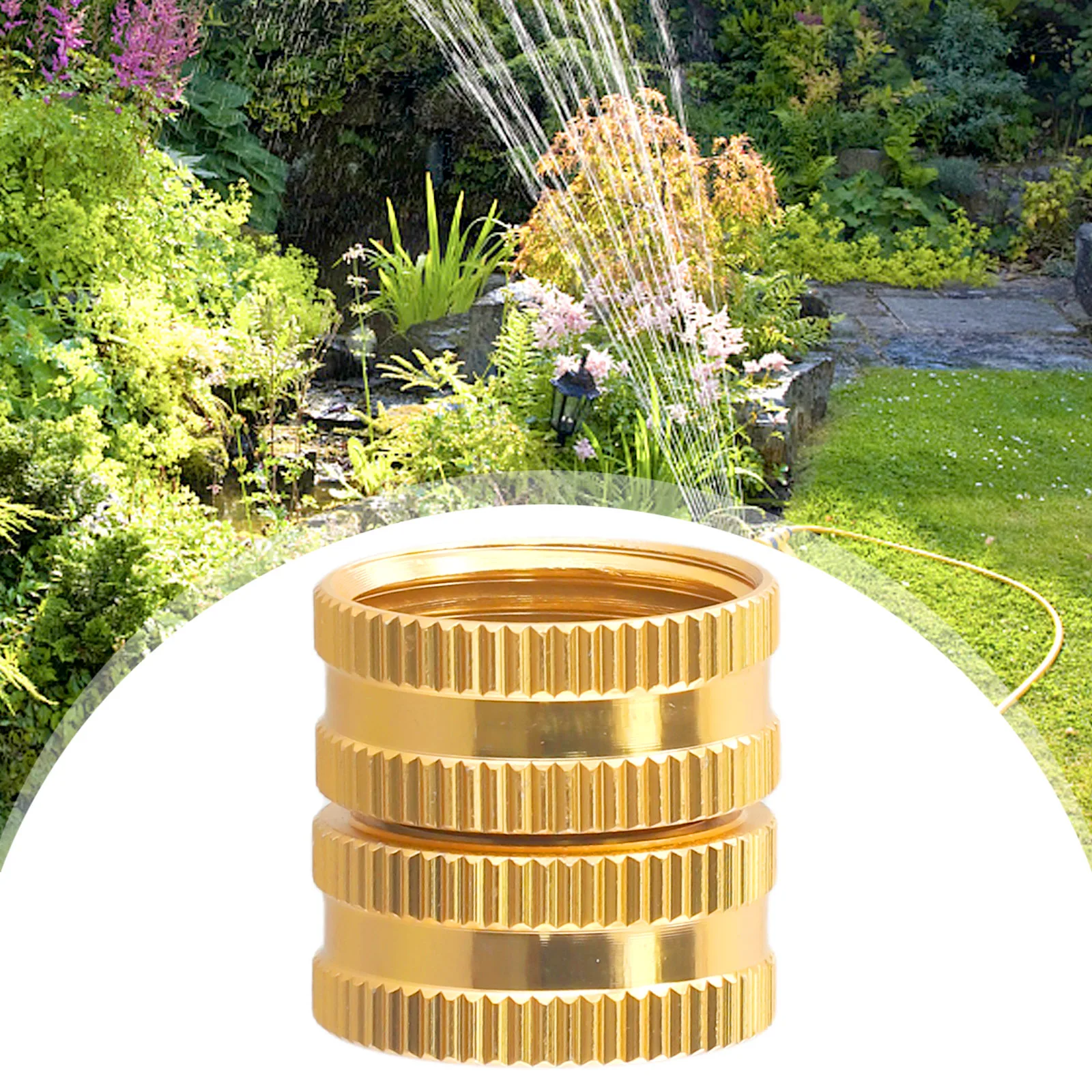 

1Pcs Brass Two-Way Female Female Connector Solid Brass Garden Hose Female-To-Female Hose 1x1.1 Inch Garden Watering Connector