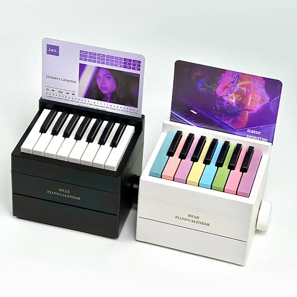 Olivia Piano Calendar Music Sheets Toy Desktop Peripheral Ornaments Piano Desk Calendar Mini Gift for Fans